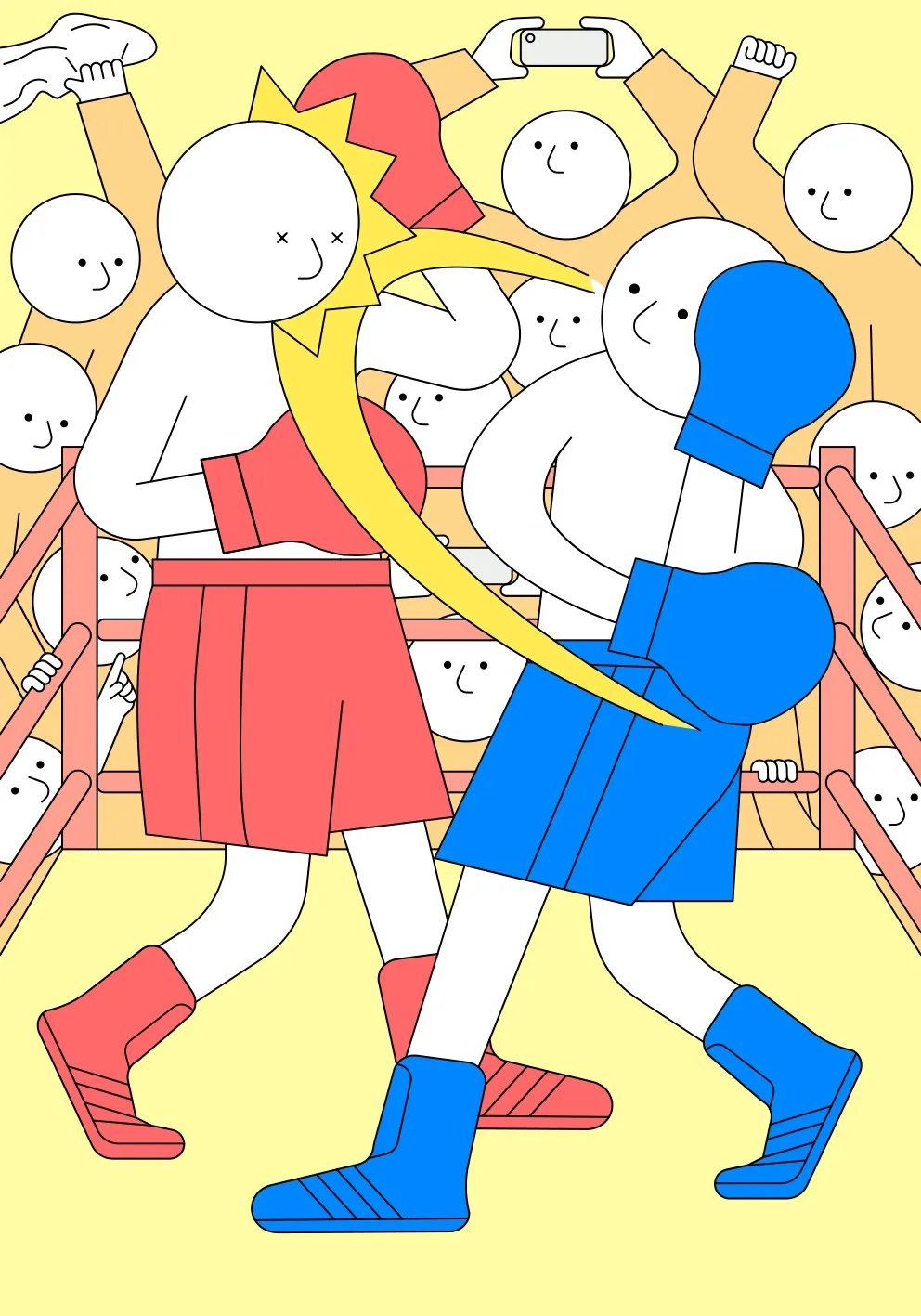 Two characters boxing